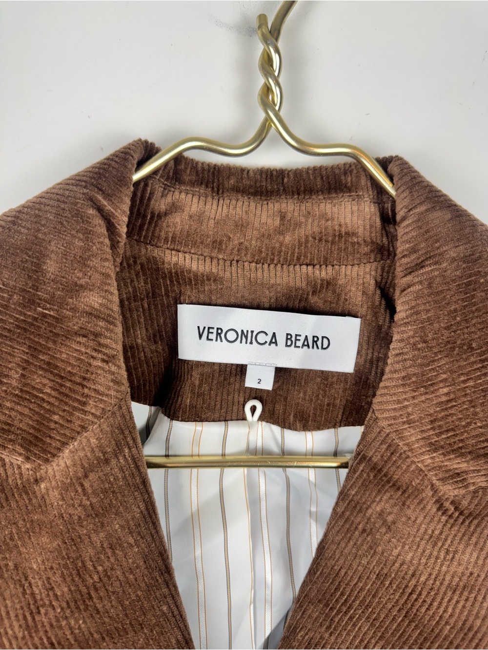 VERONICA BEARD Reagan Corduroy Dickey Jacket Dark Cocoa Brown Sz 2 Dark Academia - Picture 4 of 10
